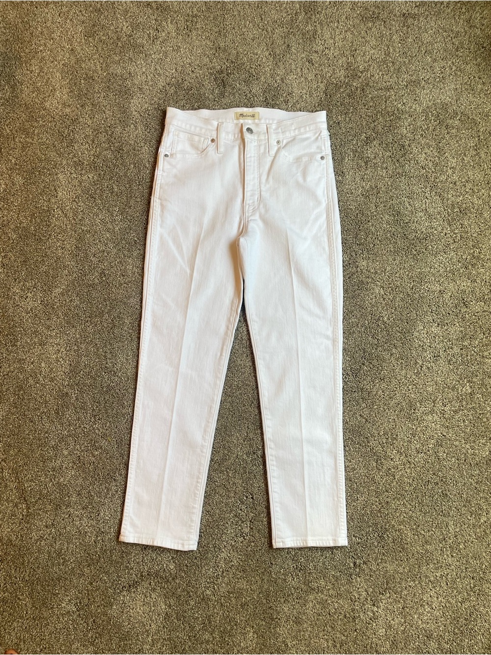 Madewell Womens Stovepipe Jeans Size 27 White Straight High Rise Stretch Classic